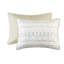 Édredon imprimé en seersucker double / grand - bleu doux et taupe à motif géométrique 2 taies décoratives, literie lavable 5 pièces avec machine décorative-121269124-121269123