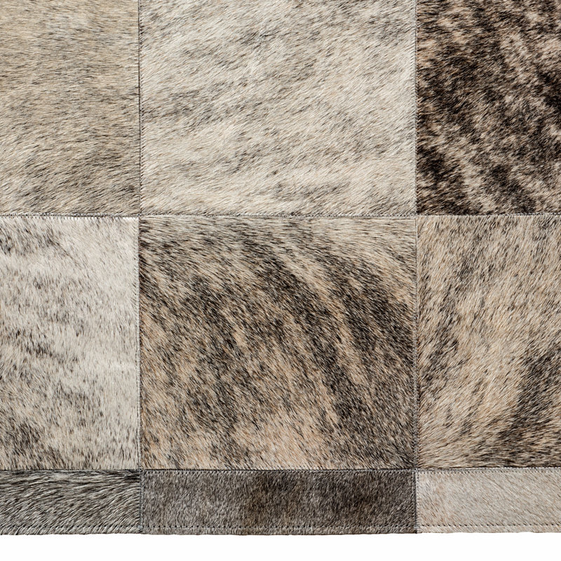 Ares Cowhide Geometric Area Rug, Rectangle 9' x 12'