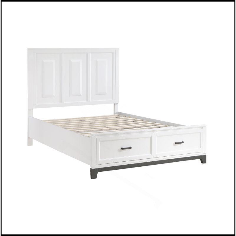 Lit plateforme avec meubles de chambre à coucher en bois avec tiroirs de rangement 1pc, Grand lit, Blanc