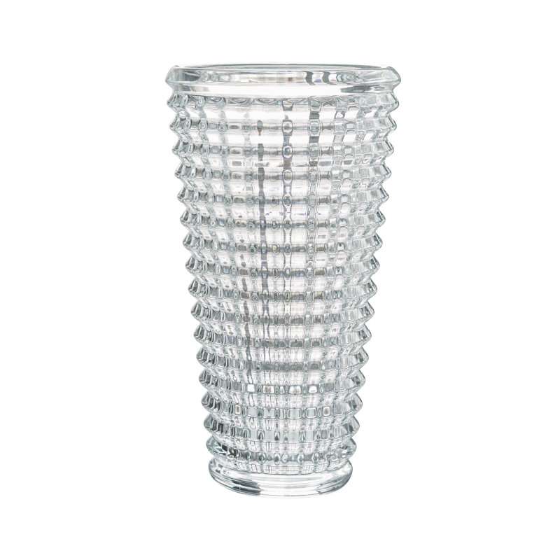 Tapered Round Glass Vase - 6"Dia. x 11" - Clear