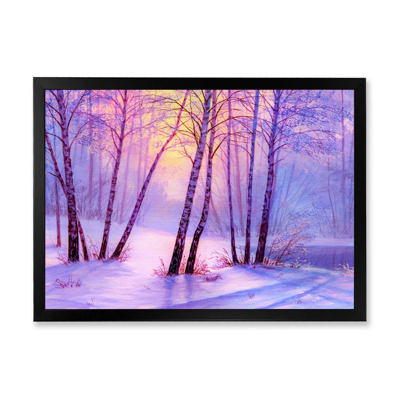 «Sunshine Through Snowy Winter Landscape Iv», œuvre d'art traditionnelle sur toile, H 8 po x l 12 po x P 1 po
