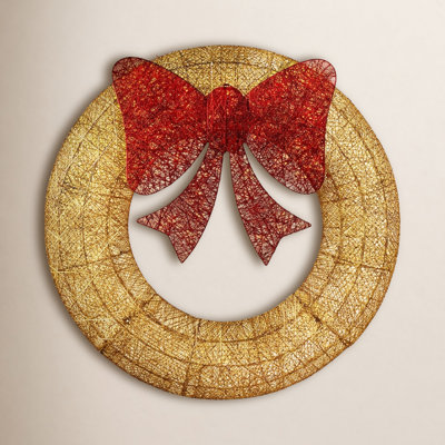 Pre-Lit Metal Holiday Wreath