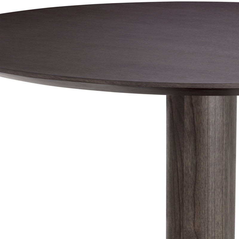 Dining Table Astro Natural Oak Veneer Bronze Finish - Stand, Gray/Oak Wood