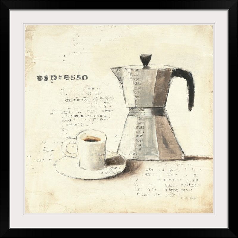 « ii » par emily adams, impression Parisian Coffee, H 20" x l 20" x P 1", Cadre noir