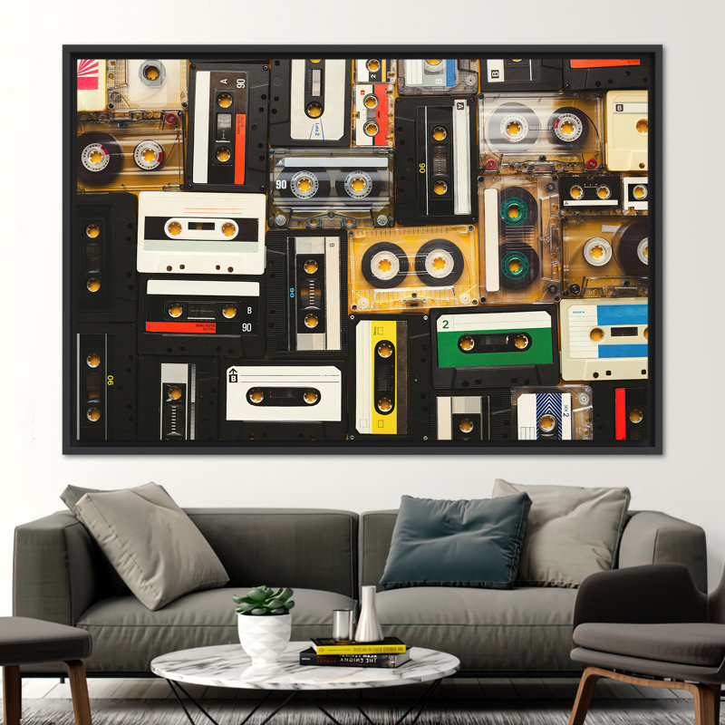Impression sur toile rétro pour les amateurs de musique - pièce nostalgique unique, Noir, H 26 po x l 37 po