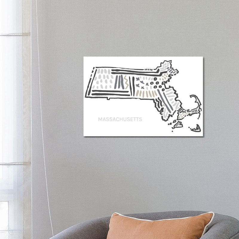 Massachusetts 1 Piece Wrapped Canvas Wall Art, 45.72 cm H x 66.04 cm W
