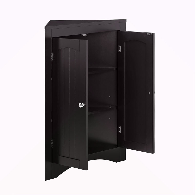 Armoire de buffet, armoire de coin, armoire de coin de plancher de salle de bain avec portes et tablettes, cuisine, salon, armoire de rangement autoportante pour salle de bain