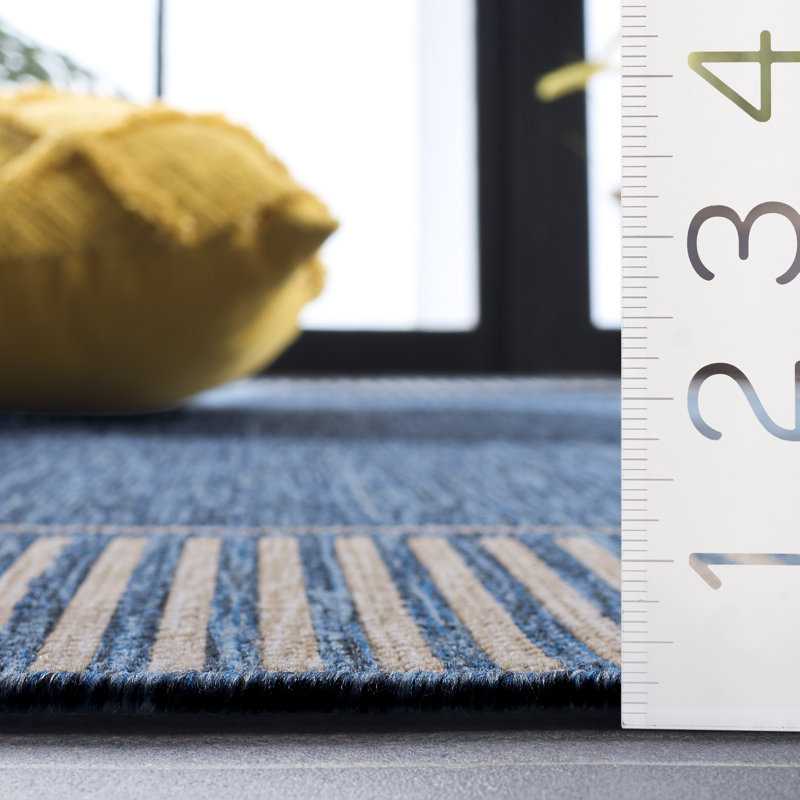 Beach House Power Loom Polypropylene Plastic; Polyester Striped Indoor / Outdoor Rug, 9'-0" x 12'-0" Rectangle