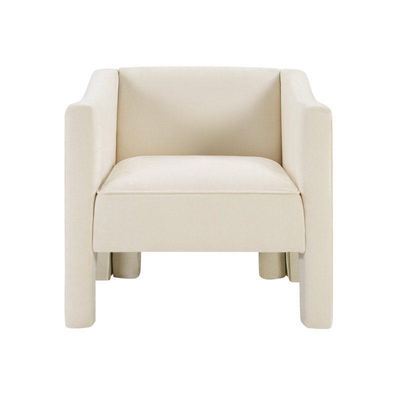 Aeris Modern Barrel Upholstered Accent Chair, Beige