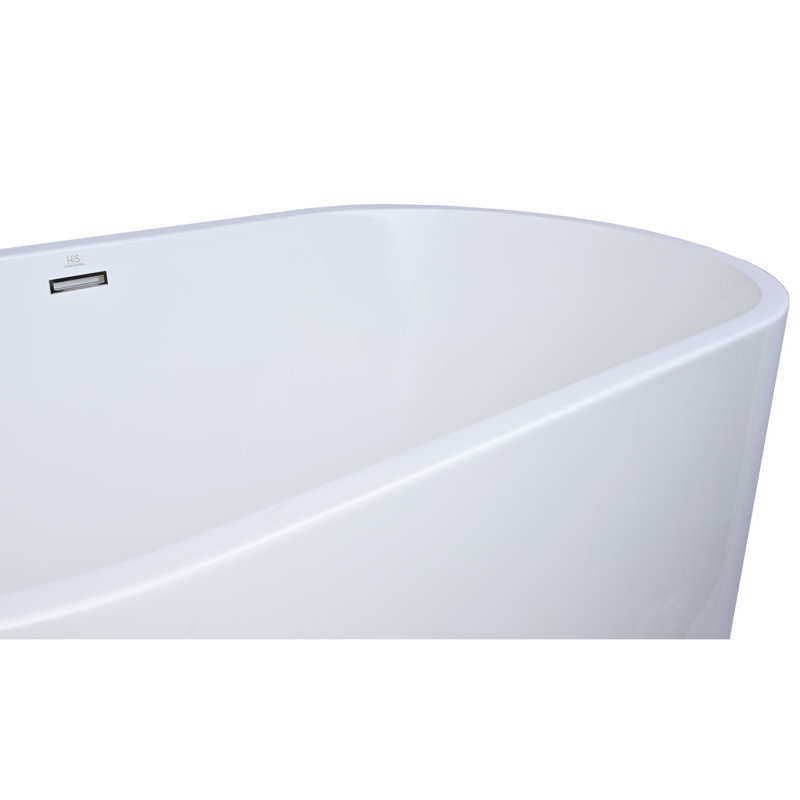Baignoire autoportante à air solide LIDO 66 po, Nickel satiné