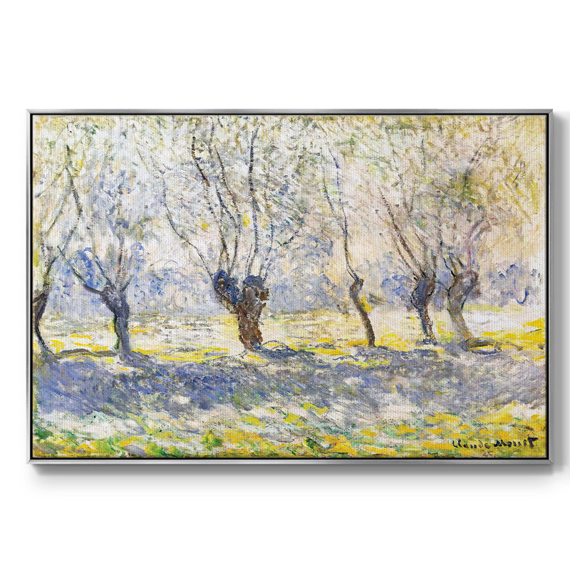 Willows, Giverny, 1886, reproduction d'art sur toile, H 25 po x l 37 po x P 2 po, Argent