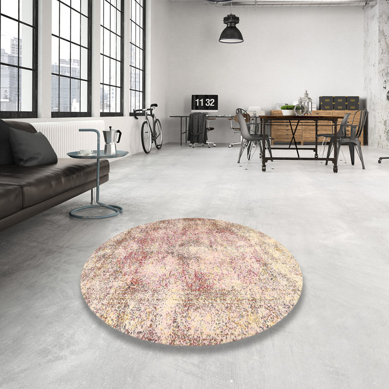 Tapis oriental rose / beige, Rond 4 pi