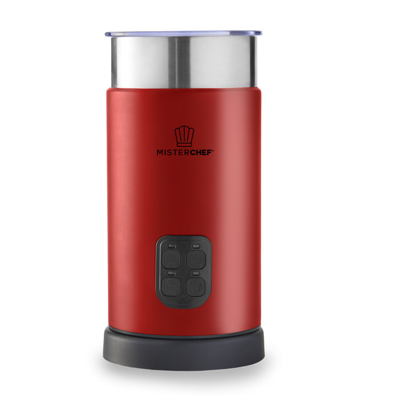 MisterChef Stainless Steel Automatic Milk Frother, Red