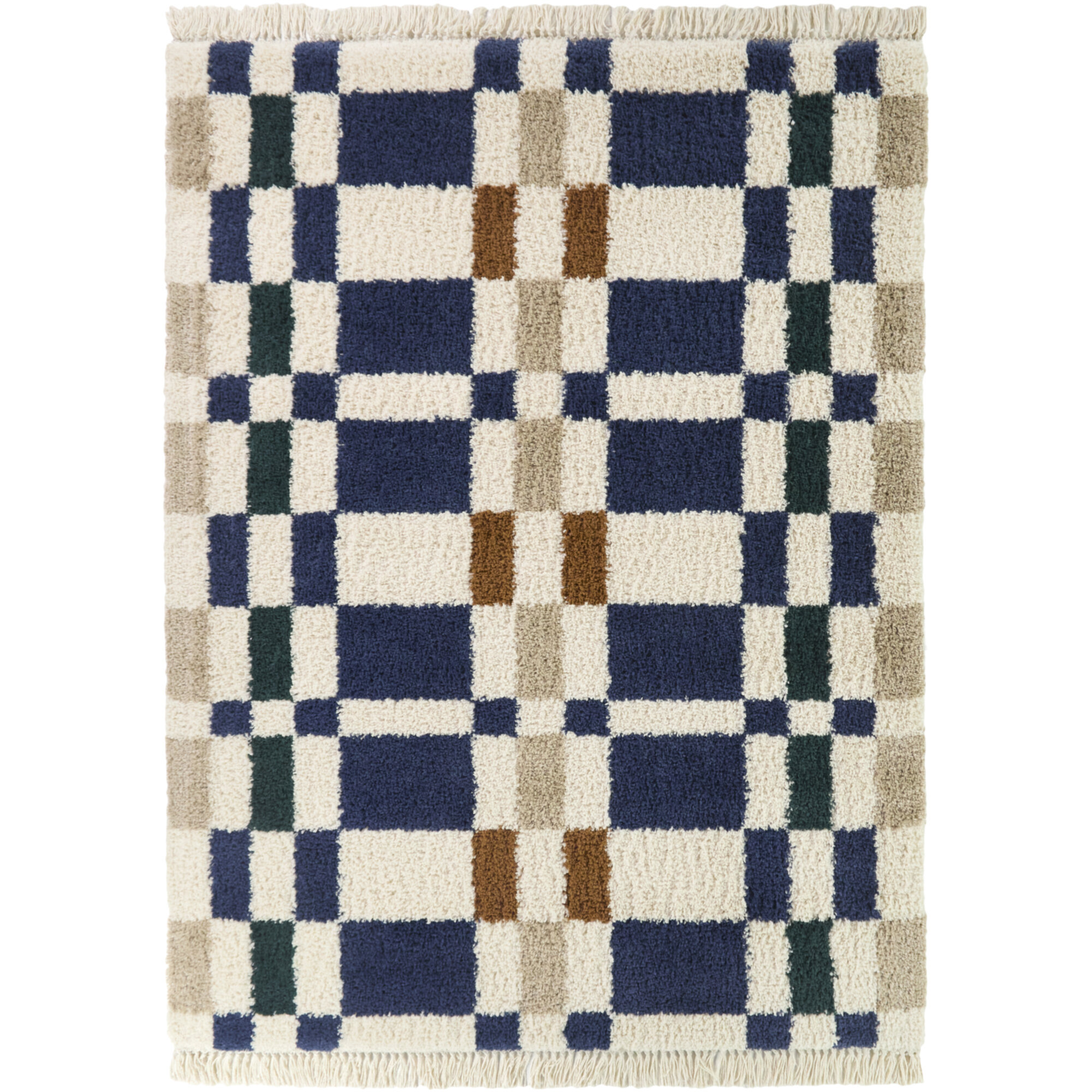 August Grove® Dorolice Navy Checkered Colorblock Area Rug | Wayfair