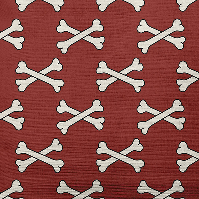 Coussin intérieur / extérieur Cross Bones, 16 po x 16 po, Rouge érable