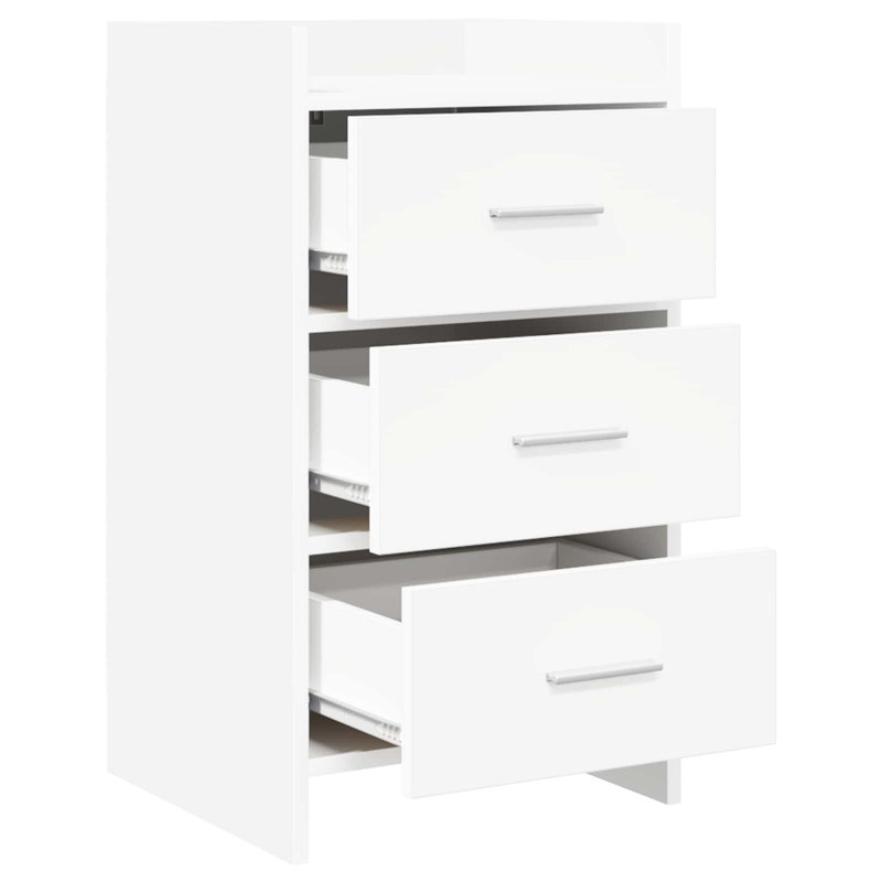 40cm W Composite Bedside Table, White