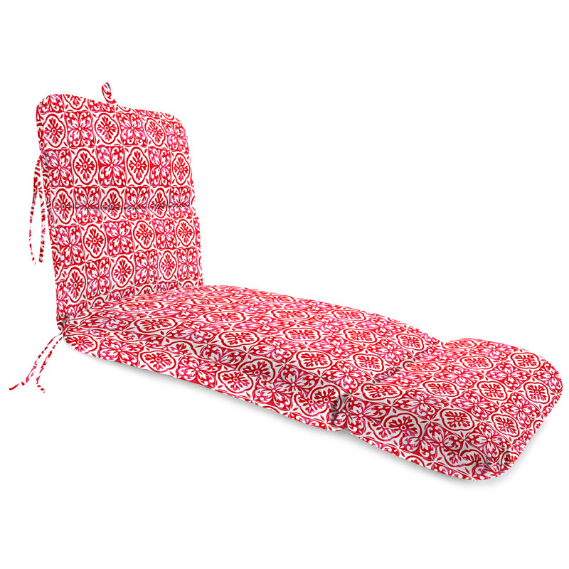 74" x 22" Outdoor Chaise Lounge Cushion with Ties and Loop, Dome Saturn