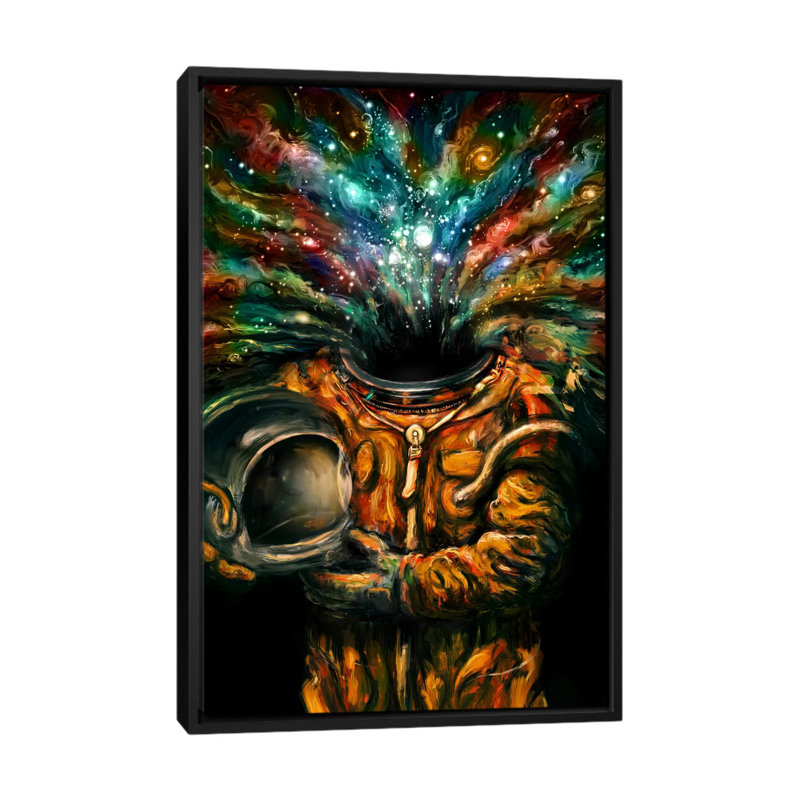 «Inhale», impression sur toile, H 26 po x l 18 po x P 1,5 po, Toile avec cadre noir, Pas de tapis