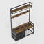 5-in-1 Entryway Hall Tree with Shoe Storage Bench and Garment Racks