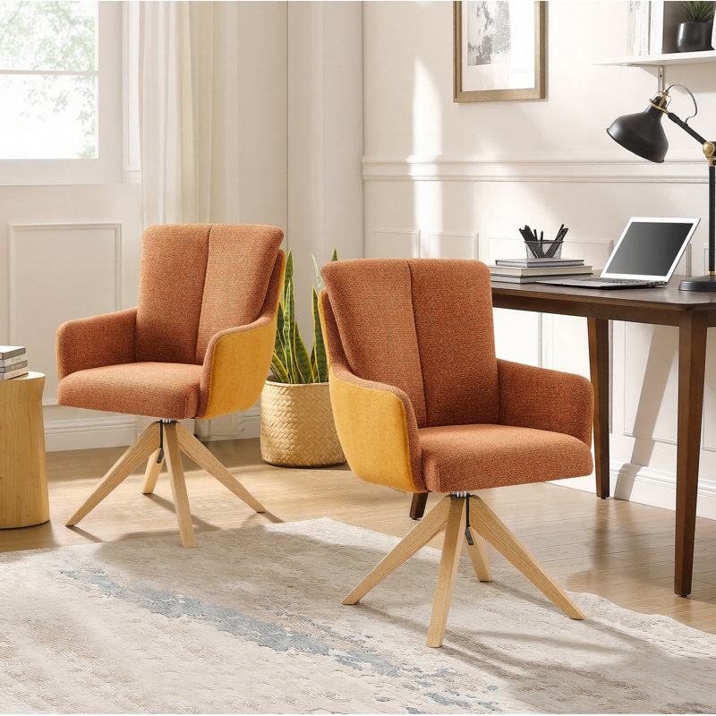 Ensemble de 2 chaises de bureau Bernab, Orange