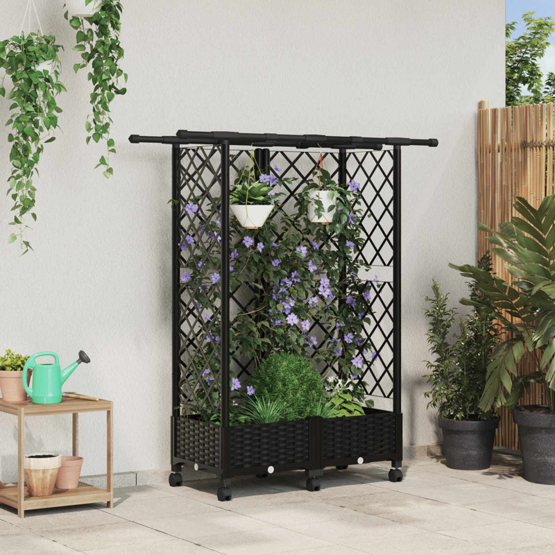 Raised Garden Bed, 127cm H x 124cm W x 40cm D, Black