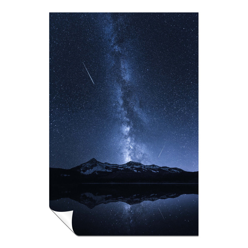Dark Night Sky Falling Stars - No Frame Print, 31cm H x 20cm W
