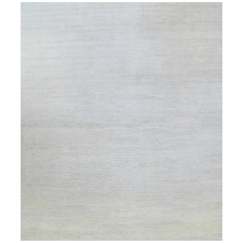 Hand Knotted Wool Area Rug in Beige