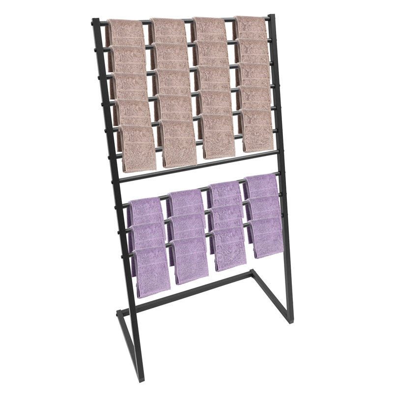 Présentoir autoportant en métal, Noir, noir, noir, noir, H 57,09 po x l 31,5 po x P 15,75 po