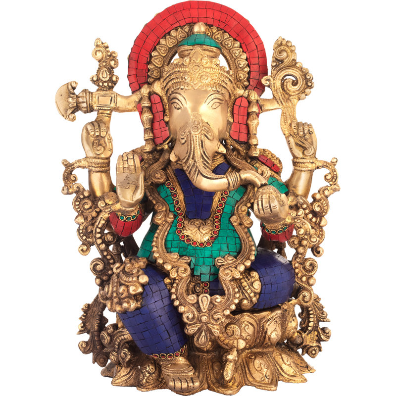 Ganesha assis, magnifiquement orné