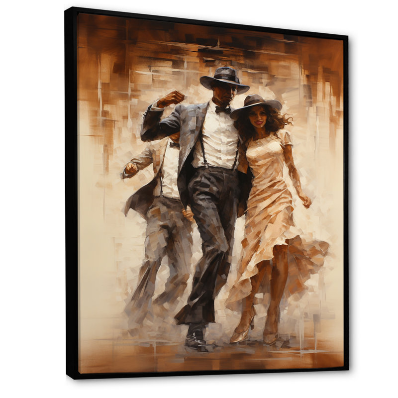 African American Tap Dance Time - impression, H 32 po x l 16 po x P 1 po, Cadre flottant noir