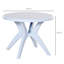 Patio Dining Table With Umbrella Hole, Round Outdoor Bistro Table 36.25 Inch, Plastic Garden Table For Lawn, Backyard, Balcony, White