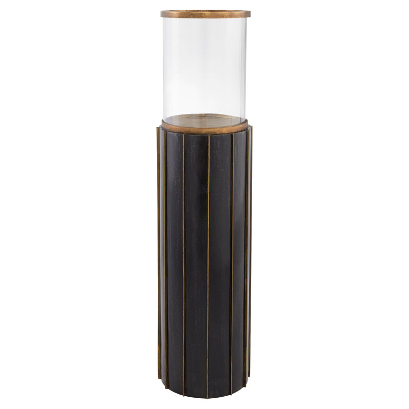 Reed Wood Floor Hurricane, 42" H x 10" W x 10" D