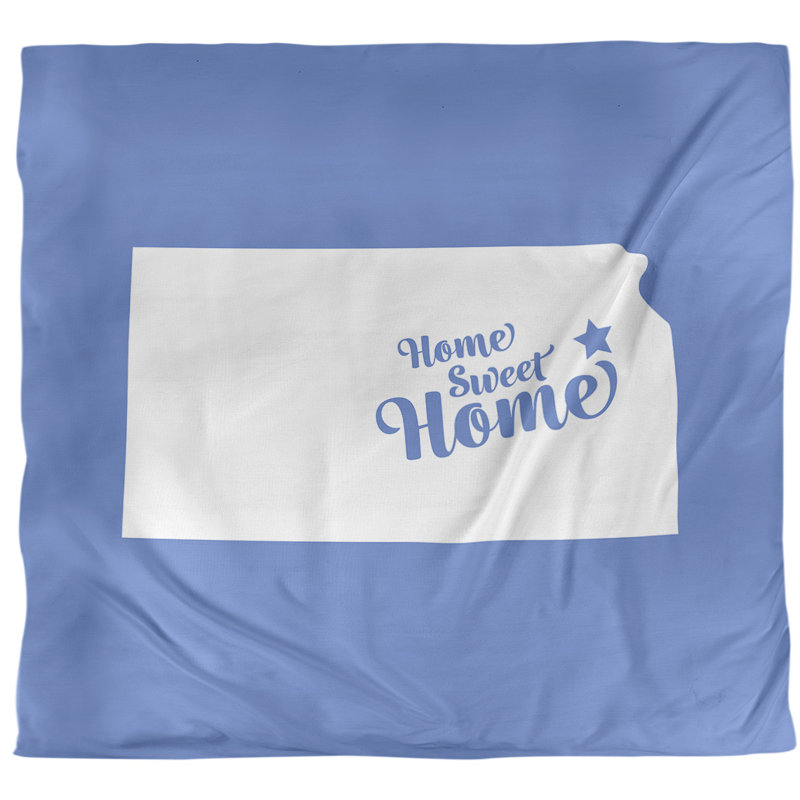 Housse de couette simple pour la maison Topeka, Housse de couette pour très grand lit, Bleu, Microfibre