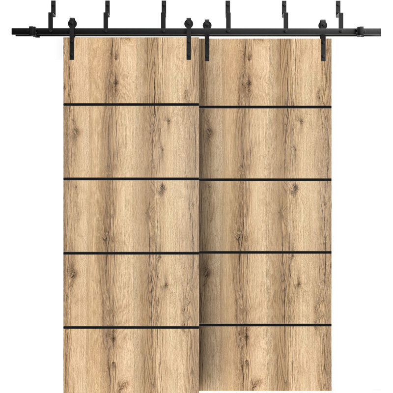 Porte de grange en bois massif massif, Chêne, 36 po x 80 po