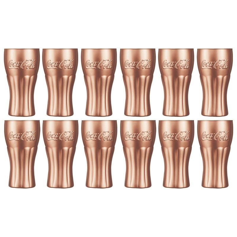 370ml Drinking Glass Set, Copper, 12