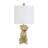 Gold Resin Boxer Dog Table Lamp With Linen Shade