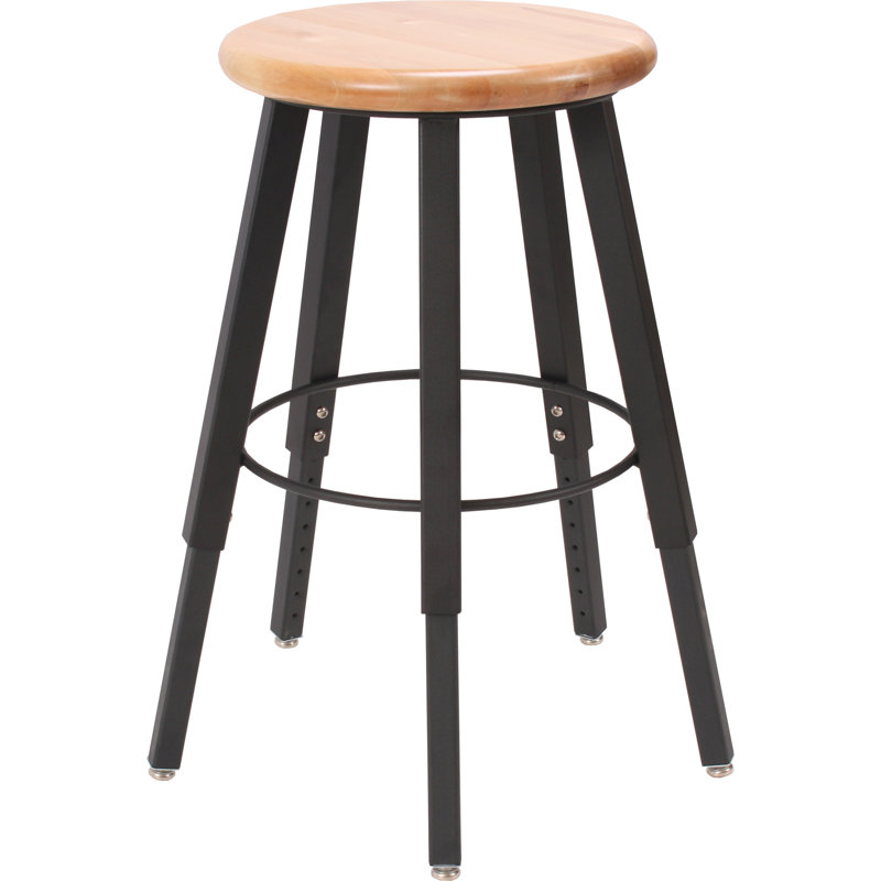 Adjustable Height Lab Stool with Footrest