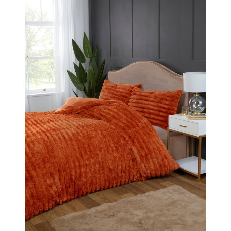 Polyester No Pattern [EU ONLY] Duvet Cover Set with Pillowcases, Orange, Single Duvet Cover + 1 Single Pillowcase
