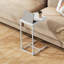 Ensemble de 2 tables d'appoint en forme de C, tables d'appoint robustes à structure métallique, design compact pour le salon et la chambre à coucher-1200212714-1200212724