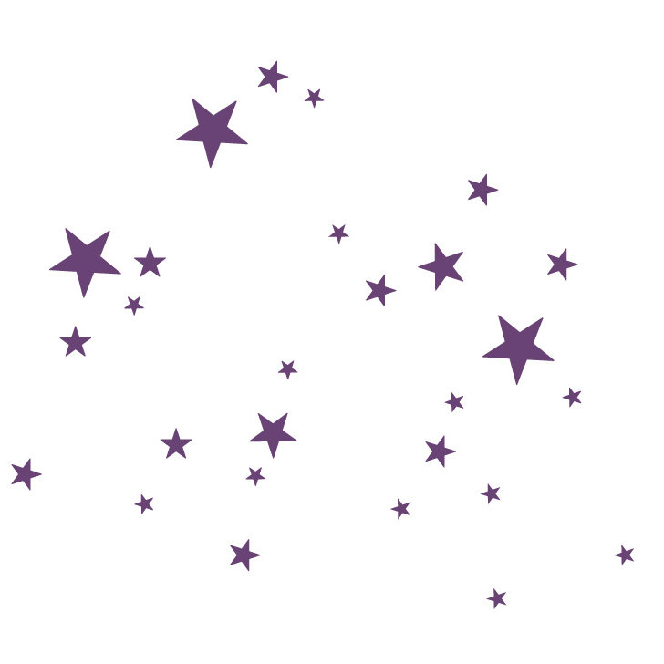 Adhésif décoratif étoiles, Violet, H 24 po x l 27 po x P 0,01 po