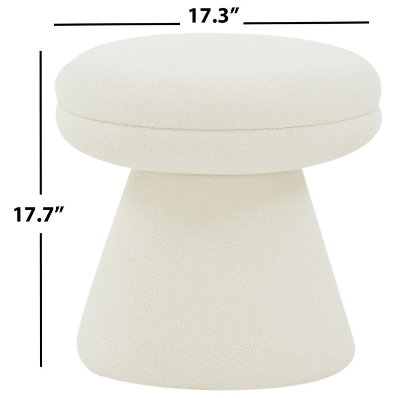 Jahlynn Upholstered Ottoman, Ivory