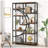 68.89"Height Industrial 5-Tier Rustic Brown & Black Corner Etagere Bookshelf With 9 Open Shelves Storage Organizer For Living Room, Bedroom-852045226