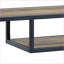 Chêne rustique & amp; Table basse noire pour le salon - Surface polyvalente avec 1 tablette de rangement