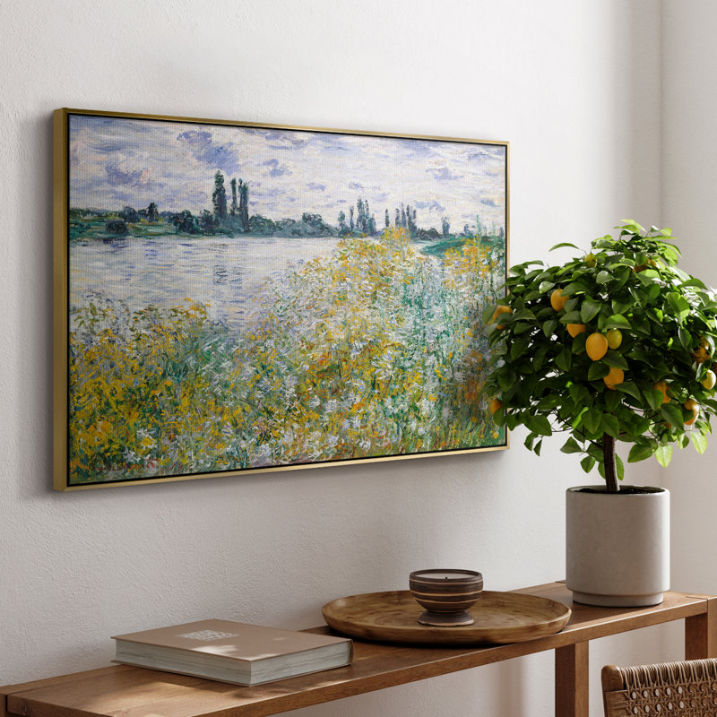 Paysage rétro-XXV III, H 25 po x l 37 po x P 2 po, Toile avec cadre flottant or