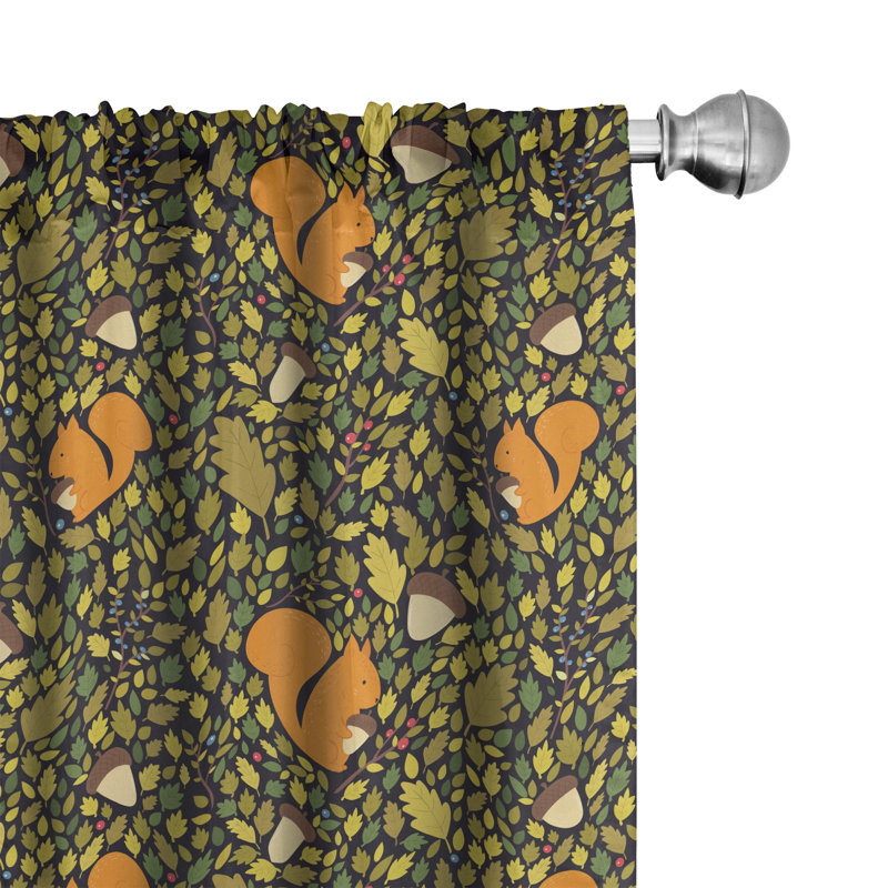 Acorn Floral Semi-Sheer Rod Pocket Sliding Panel, 28" x 84"
