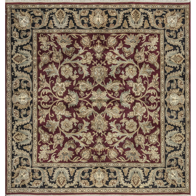 Magnolia Wool Oriental Area Rug in Beige/Red/Black