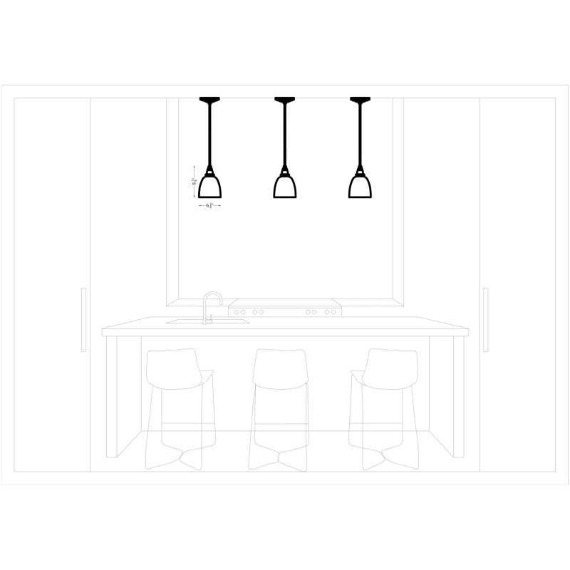 Luminaire suspendu en forme de cloche à 1 lumière Delmare