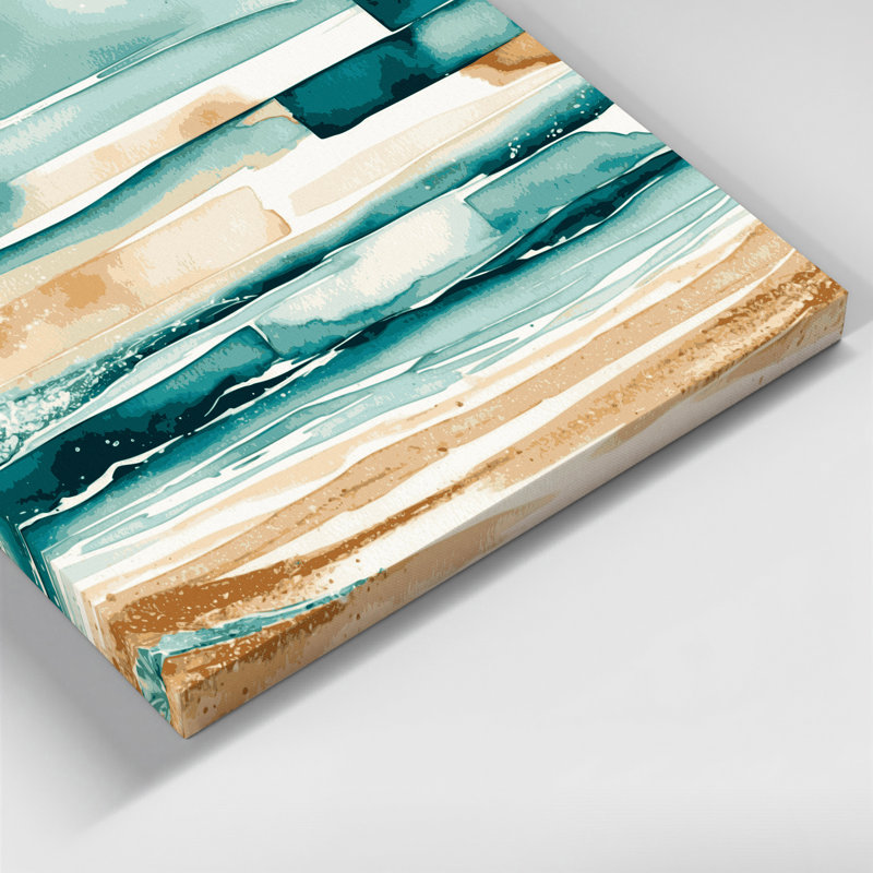 "Coastal Beach Block", toile de luxe beige, H 12 po x l 12 po
