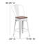 Tabouret de bar ou de comptoir en métal Marian avec dossier et siège en bois Marian-2127243145-2101696441-2101696434