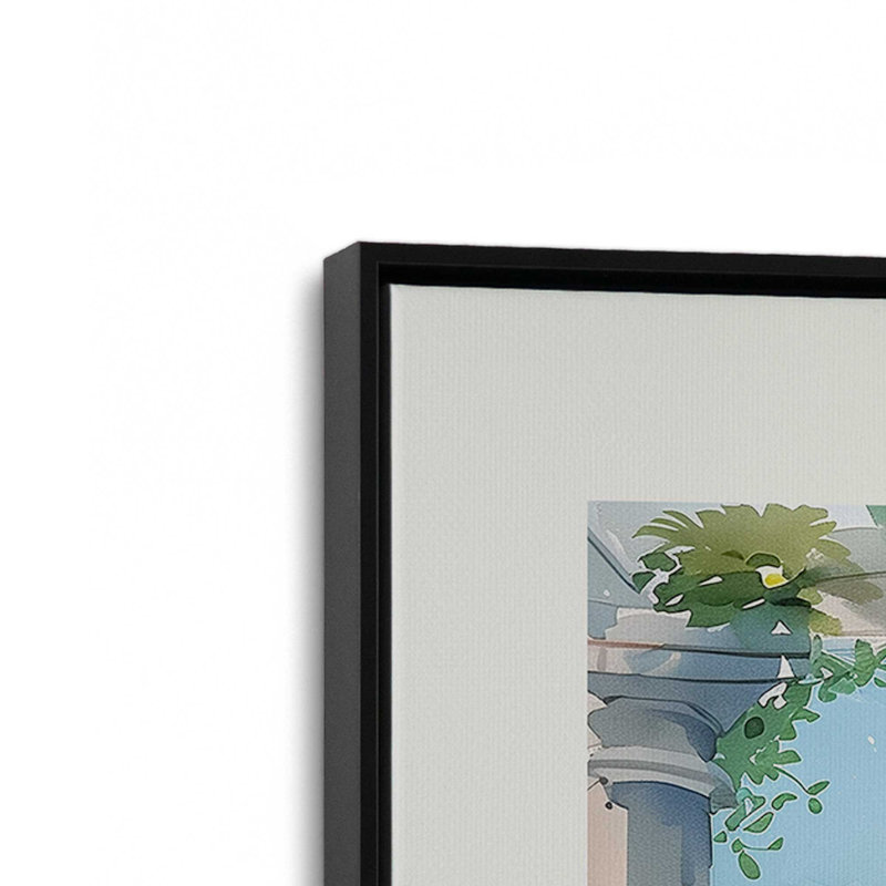 La Bella Vita View, reproduction d'art sur toile, Cadre flottant noir satiné, 24 po x 36 po